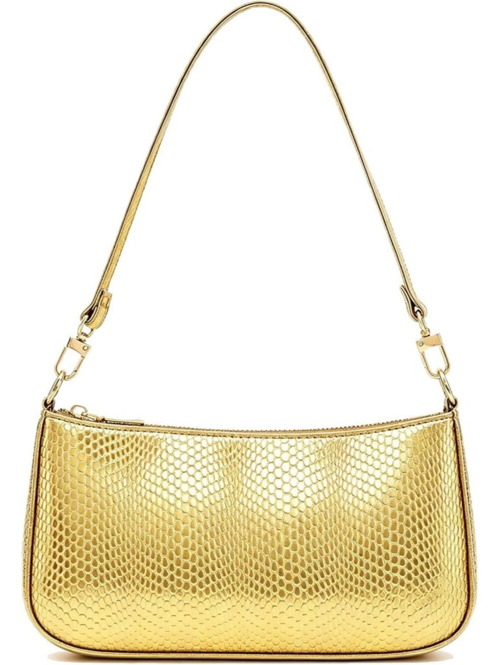 Women's Gold Flower Retro Vegan Leather Hobo Shoulder MultiPocket Crossbody Bag
